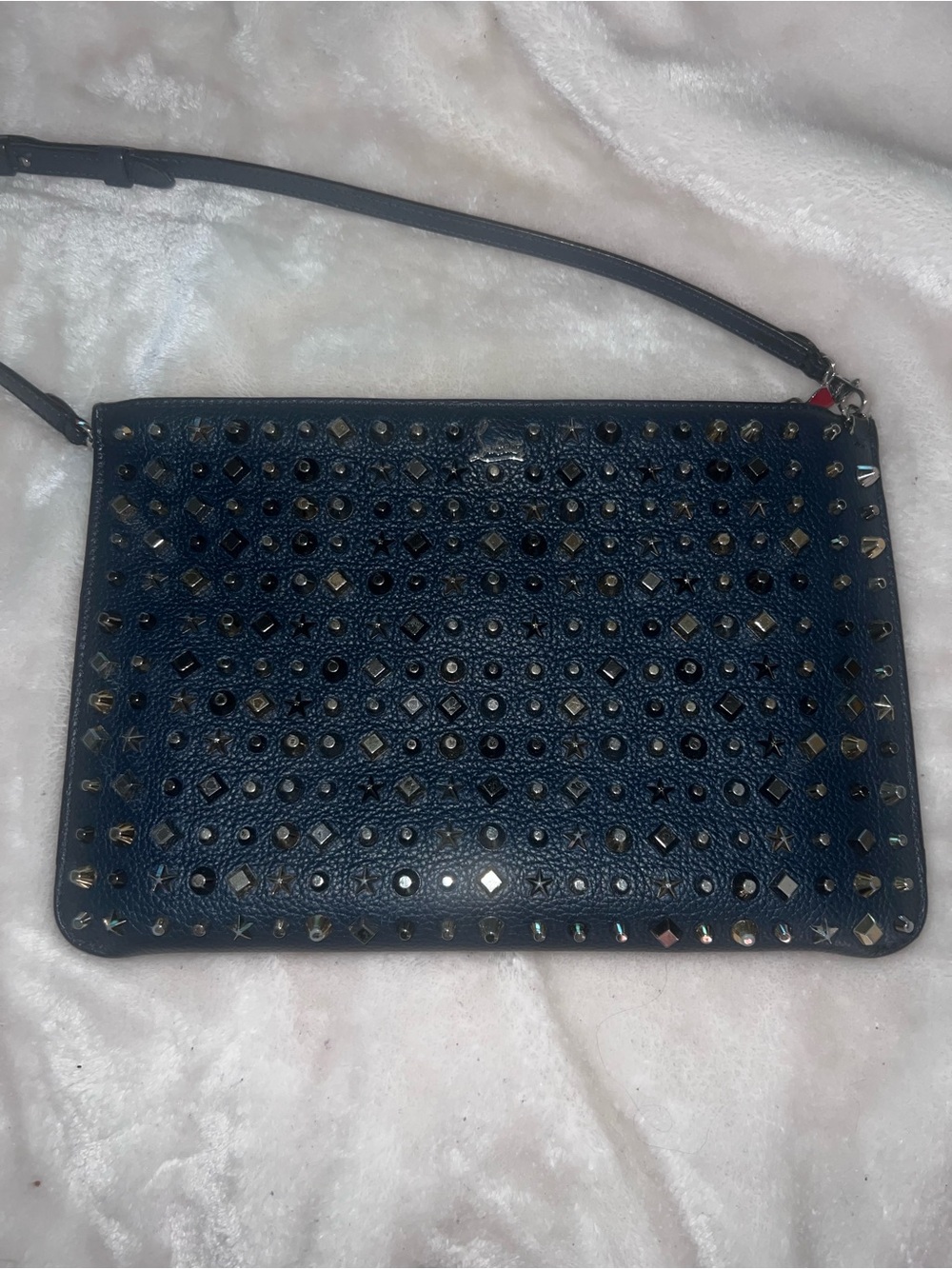 Christian Louboutin Navy Studded Leather Crossbody